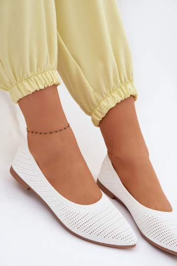 griglia Ballerine in tessuto Femminile Colore bianco Sarina 2