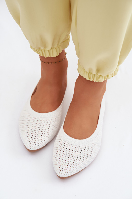 griglia Ballerine in tessuto Femminile Colore bianco Sarina