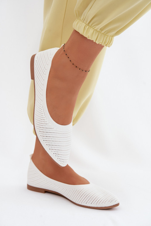 griglia Ballerine in tessuto Femminile Colore bianco Sarina