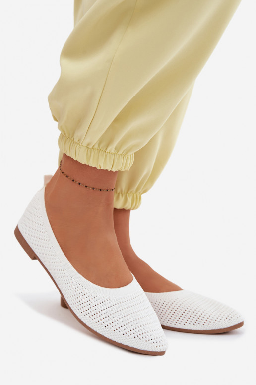 griglia Ballerine in tessuto Femminile Colore bianco Sarina
