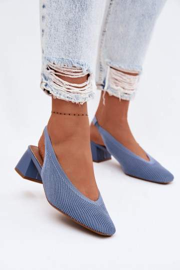  Sandali da donna con i tacchi colore blu Devercelle