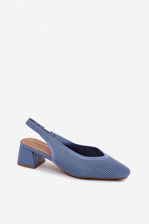  Sandali da donna con i tacchi colore blu Devercelle