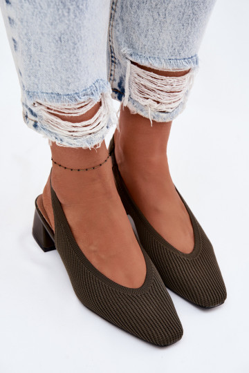  Sandali da donna con i tacchi colore kaki Devercelle