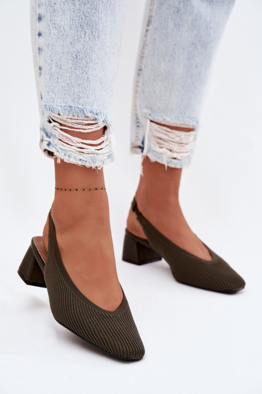  Sandali da donna con i tacchi colore kaki Devercelle