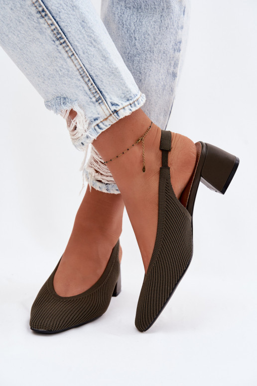  Sandali da donna con i tacchi colore kaki Devercelle