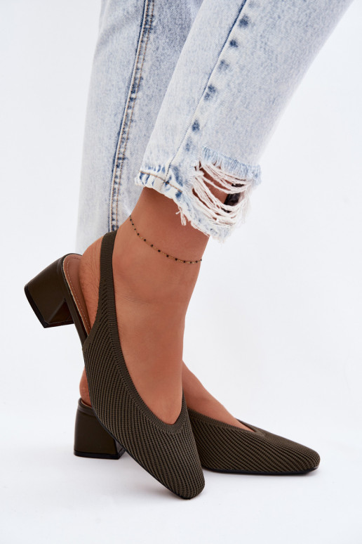  Sandali da donna con i tacchi colore kaki Devercelle