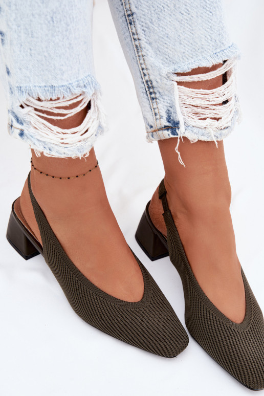  Sandali da donna con i tacchi colore kaki Devercelle