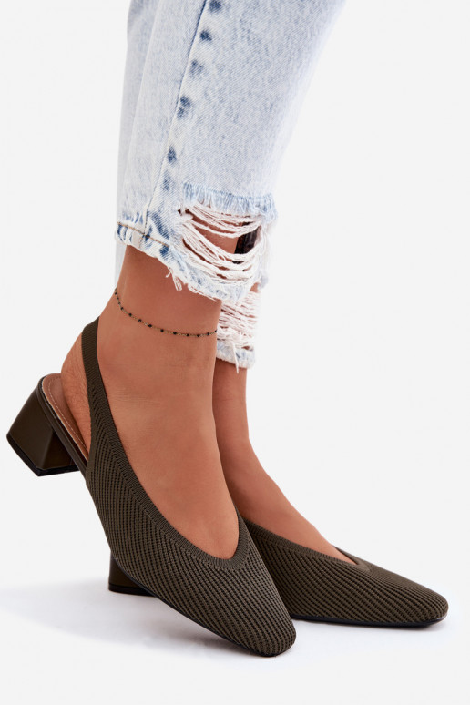  Sandali da donna con i tacchi colore kaki Devercelle