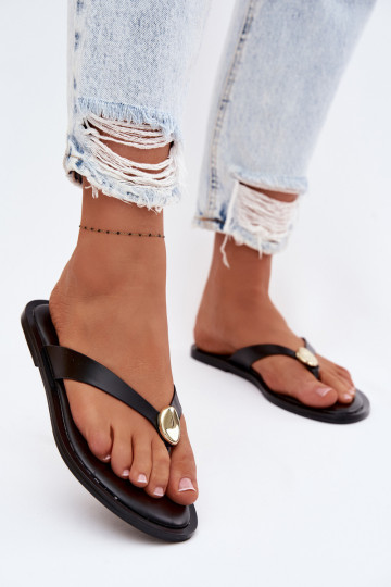 isoscele Pantofole Pantofole Femminile Ze colore doratom Detalem colore nero Tella 2