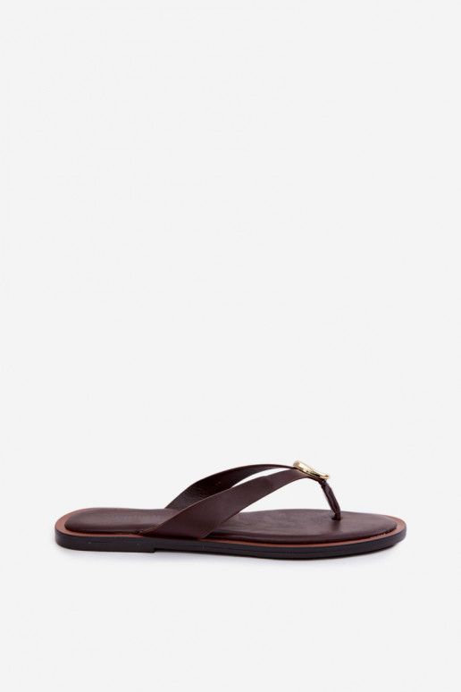 isoscele Pantofole Pantofole Femminile Ze colore doratom Detalem CzekoladoAe Tella