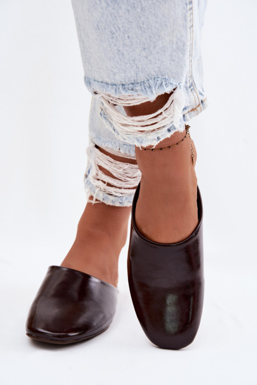 Pantofole da donna MuleImitacji Skóry isoscele CzekoladoAe Romelle