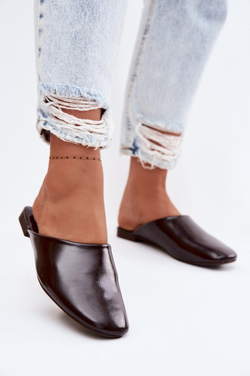 Pantofole da donna MuleImitacji Skóry isoscele CzekoladoAe Romelle 2