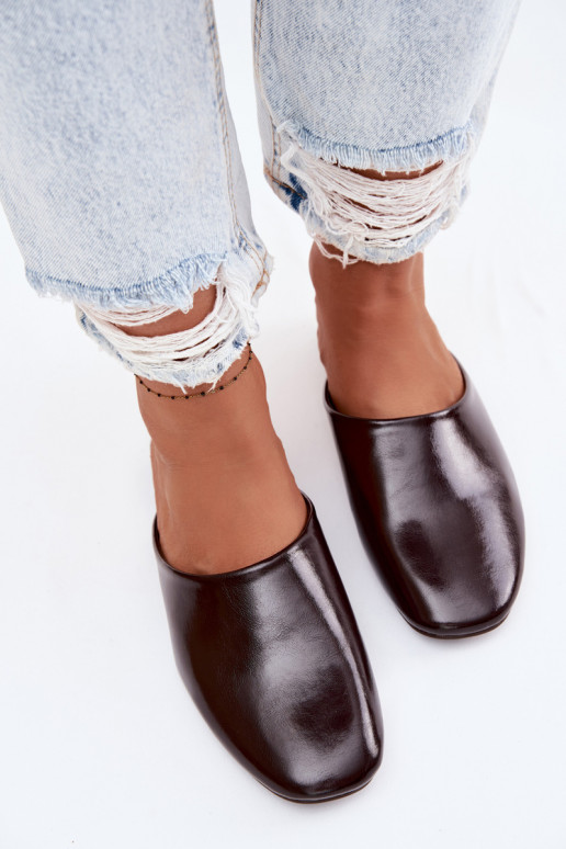 Pantofole da donna MuleImitacji Skóry isoscele CzekoladoAe Romelle