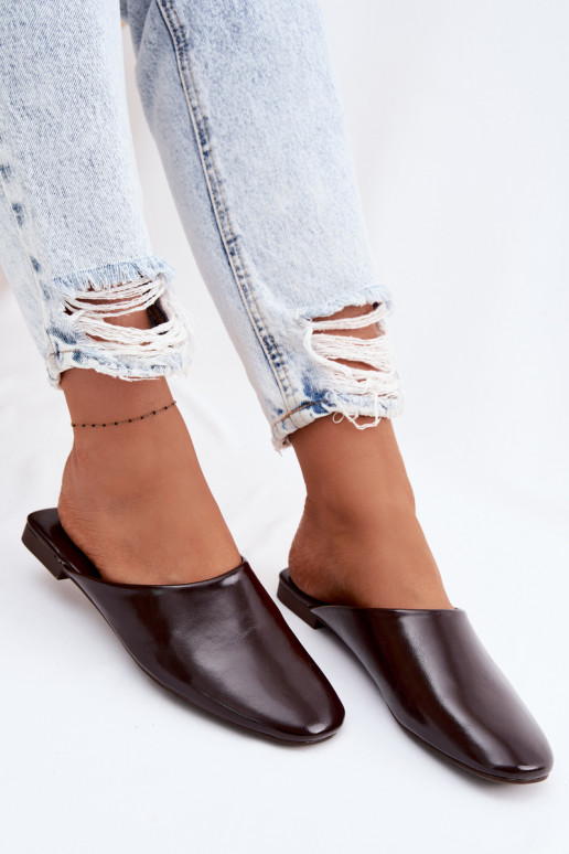 Pantofole da donna MuleImitacji Skóry isoscele CzekoladoAe Romelle