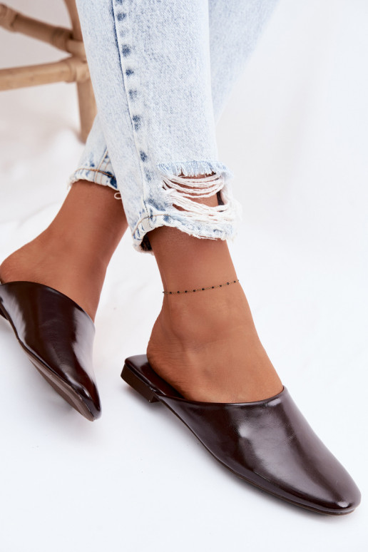 Pantofole da donna MuleImitacji Skóry isoscele CzekoladoAe Romelle