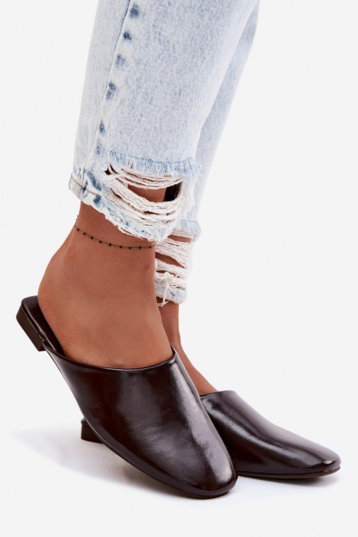 Pantofole da donna MuleImitacji Skóry isoscele CzekoladoAe Romelle