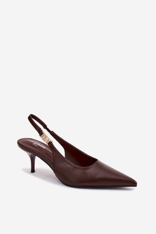 Sandali da donnaImitacji Skóry con tacchi sottili CzekoladoAe Jelissey