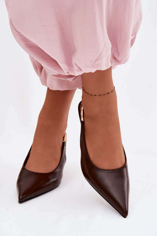 Sandali da donnaImitacji Skóry con tacchi sottili CzekoladoAe Jelissey