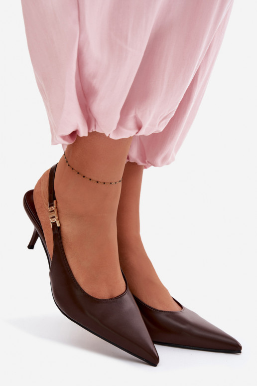 Sandali da donnaImitacji Skóry con tacchi sottili CzekoladoAe Jelissey