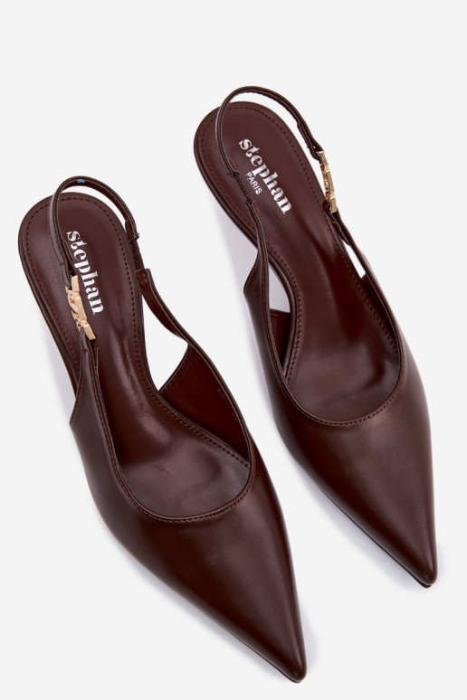 Sandali da donnaImitacji Skóry con tacchi sottili CzekoladoAe Jelissey