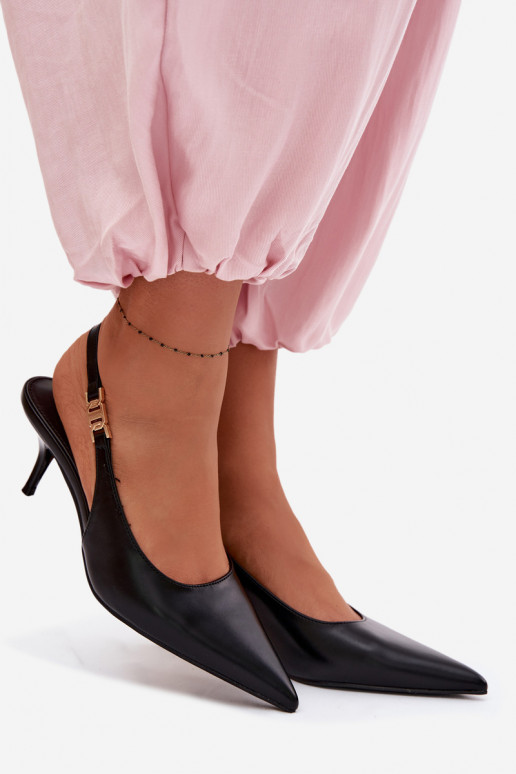 Sandali da donnaImitacji Skóry con tacchi sottili colore nero Jelissey