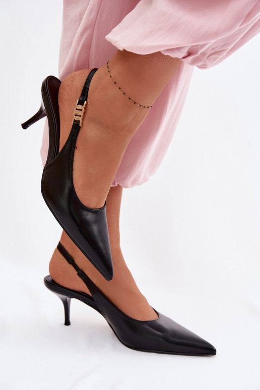 Sandali da donnaImitacji Skóry con tacchi sottili colore nero Jelissey