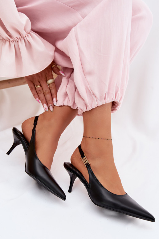 Sandali da donnaImitacji Skóry con tacchi sottili colore nero Jelissey