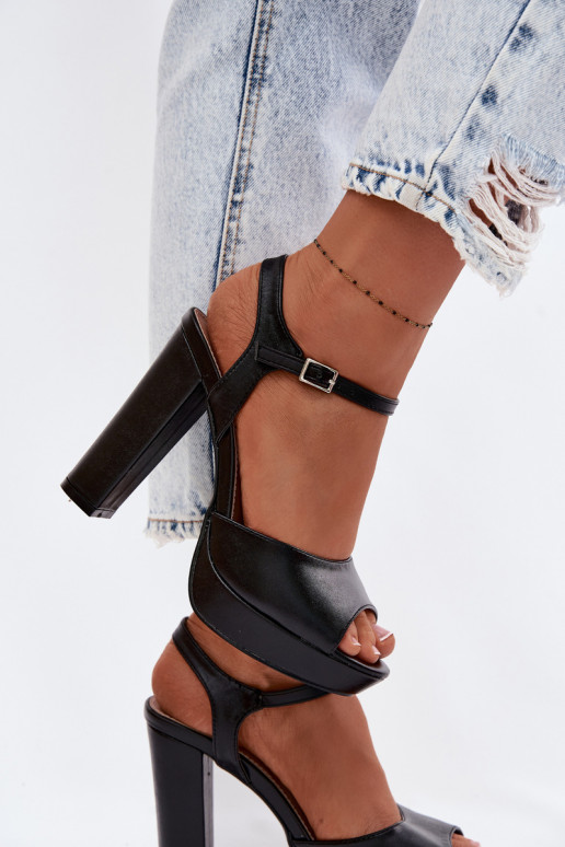 Sandali da donna Sui Tacchi Alti Documentazione colore nero Nelissey