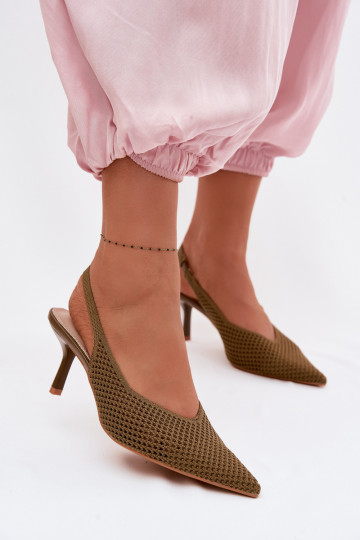 Sandali da donnagrigliago Deveterialeu con tacchi sottili colore verde Emiliana 2