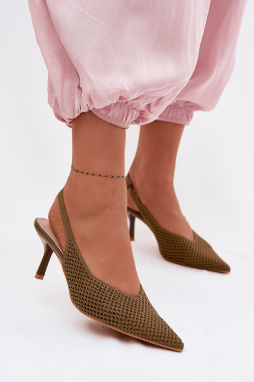 Sandali da donnagrigliago Deveterialeu con tacchi sottili colore verde Emiliana