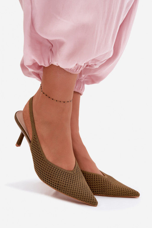 Sandali da donnagrigliago Deveterialeu con tacchi sottili colore verde Emiliana