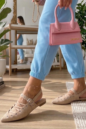 Beżowe Balerinki Z Odkrytą... 2