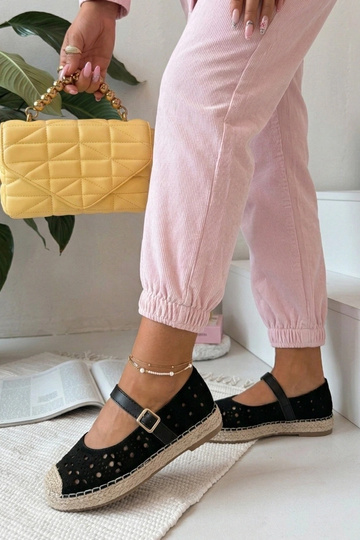 Espadrillas nere traforate con plateau Paulette 2