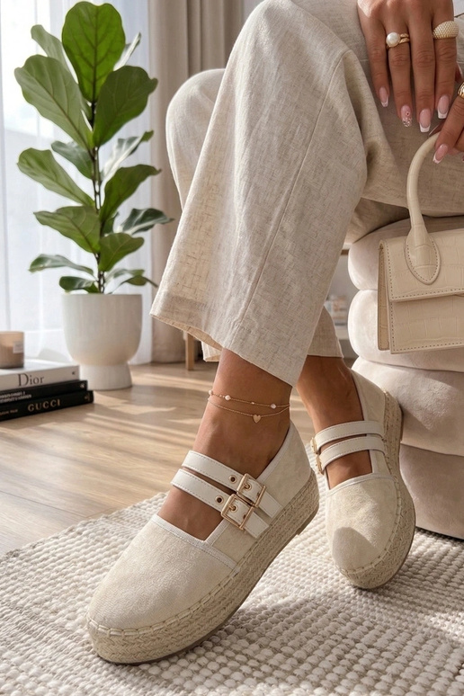 Espadrillas color sabbia con plateau...