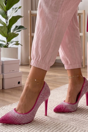 Décolleté rosa con zirconi Faustyna