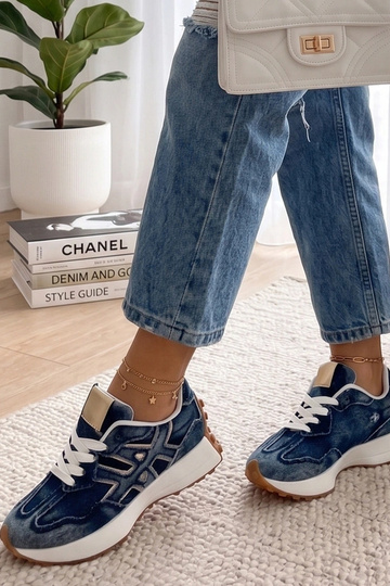 Sneakers in denim blu scuro...