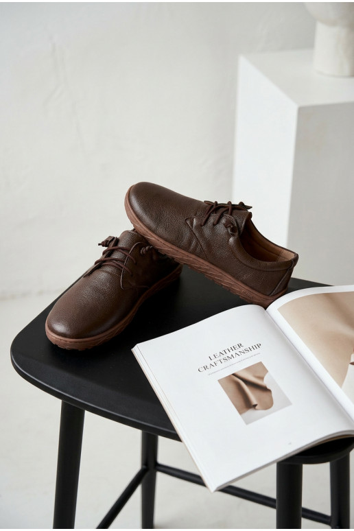 Scarpe in pelle da donna Barefoot Zazoo 10189 color cioccolato