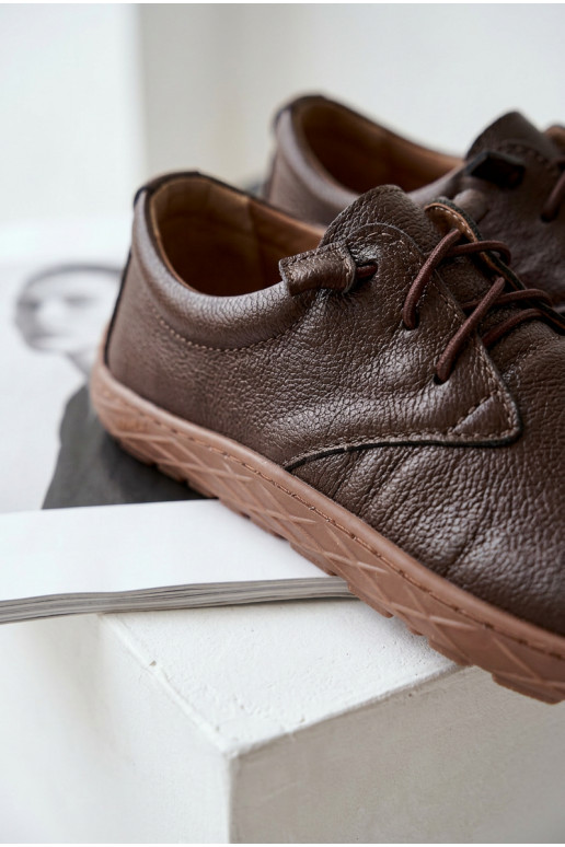 Scarpe in pelle da donna Barefoot Zazoo 10189 color cioccolato