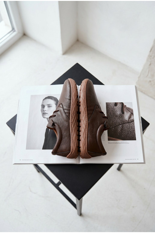 Scarpe in pelle da donna Barefoot Zazoo 10189 color cioccolato