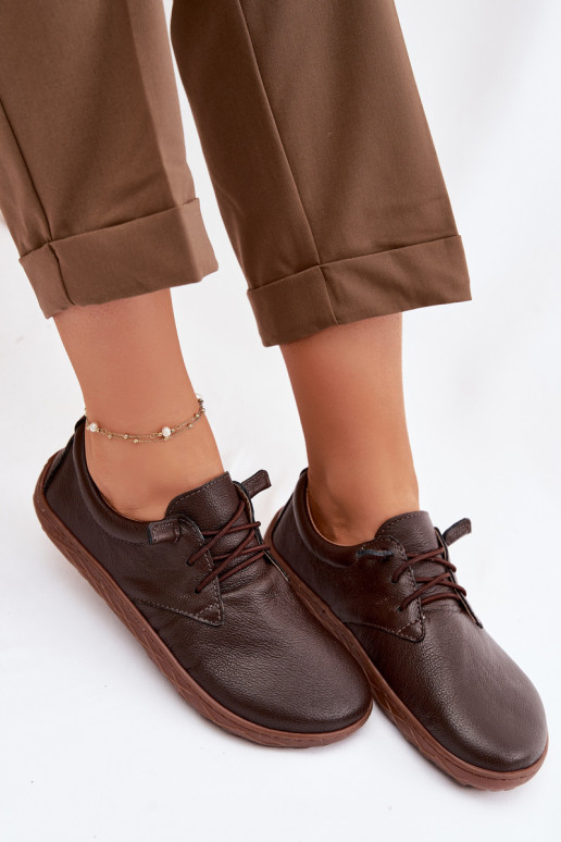 Scarpe in pelle da donna Barefoot Zazoo 10189 color cioccolato