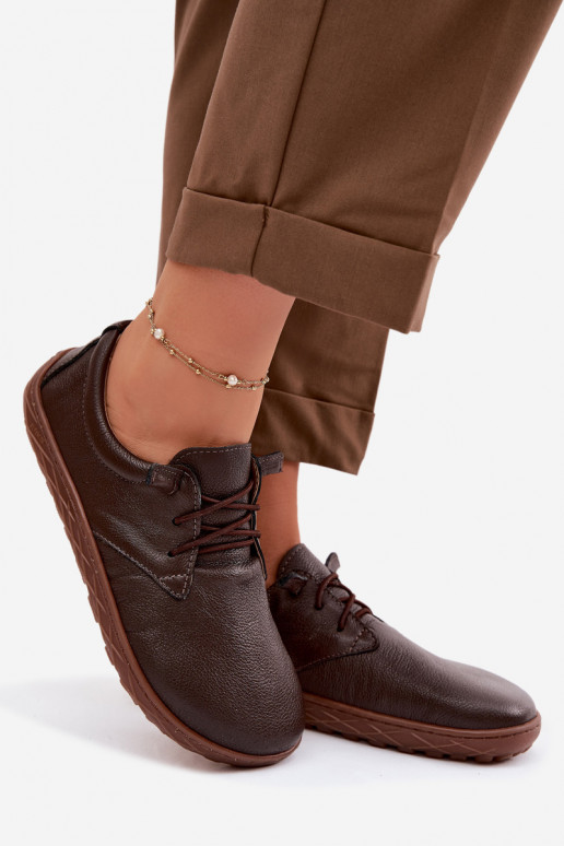 Scarpe in pelle da donna Barefoot Zazoo 10189 color cioccolato