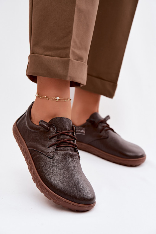 Scarpe in pelle da donna Barefoot Zazoo 10189 color cioccolato