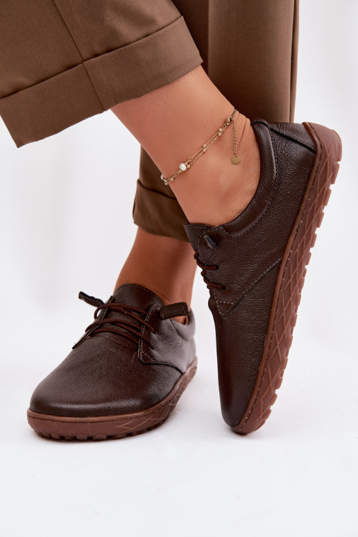 Scarpe in pelle da donna Barefoot Zazoo 10189 color cioccolato