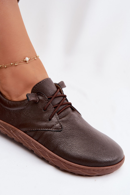 Scarpe in pelle da donna Barefoot Zazoo 10189 color cioccolato