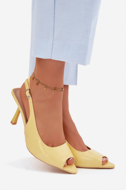 Sandali con tacco sottile gialli Sevina