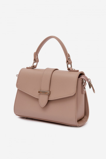 Borsa postino con nastri decorativi color sabbia scuro Belveta 2