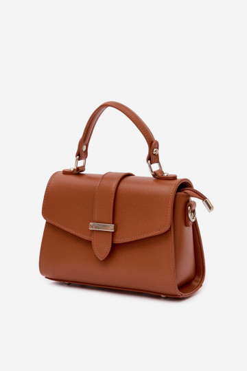 Borsa postino con nastri decorativi color marrone Belveta 2