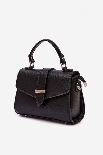 Borsa nera da postina con nastri decorativi Belveta 2