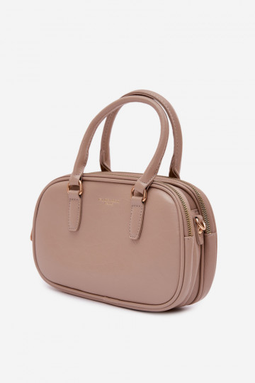 Borsa da viaggio color sabbia scuro in ecopelle Soraya 2