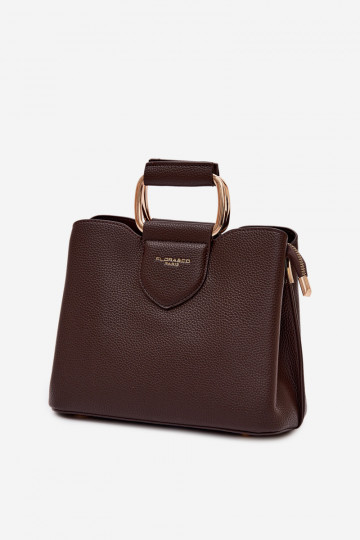 Borsa da viaggio color cioccolato in ecopelle Lorielle 2